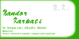 nandor karpati business card